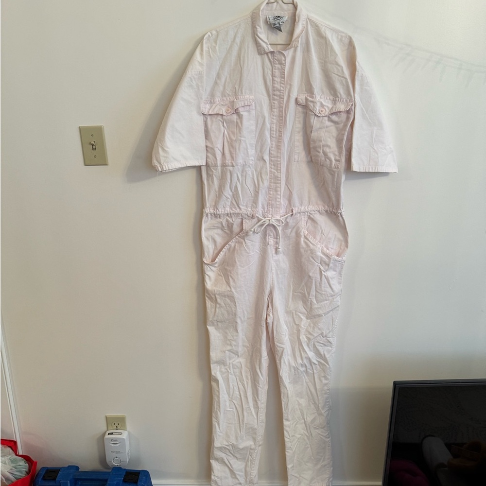 Vintage Pink Button-Up Jumpsuit Coveralls - Picture 4 of 5